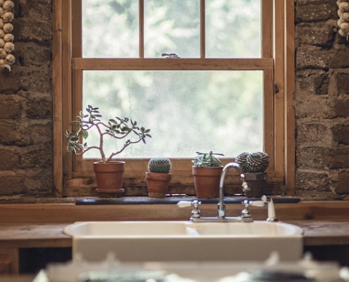 wood cabinets