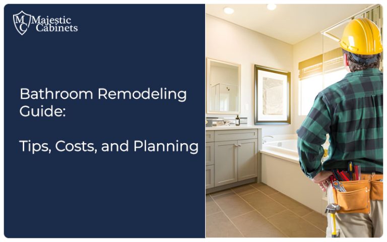 Bathroom remodeling guide featuring a modern vanity, shower, tile, and lighting upgrades