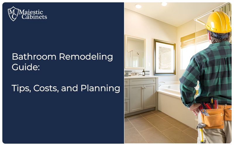 Bathroom remodeling guide featuring a modern vanity, shower, tile, and lighting upgrades