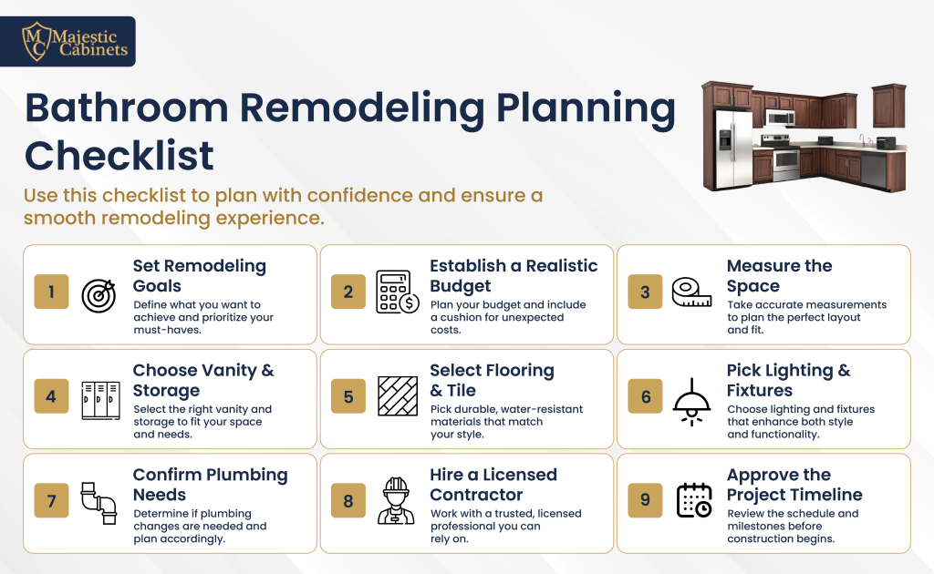 Bathroom remodeling planning checklist